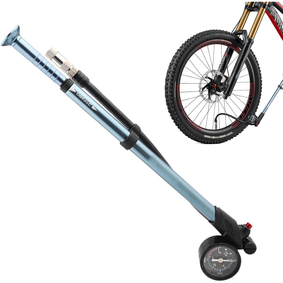 (Titanium1) Bikes Air Pump | Air Pump Inflator for Mountain Bikes,Tire Pump, Floor Bikes Pump Lightweight, Tire Pump with Pressure Gauge, Bikes Accessories
