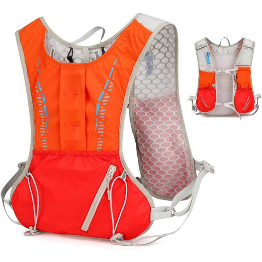 (A, Grey) Hydration Backpack, Sports Pack with Reflective Strip, Waterproof Hydration Backpack with Large Capacity for Running Camping Cycling