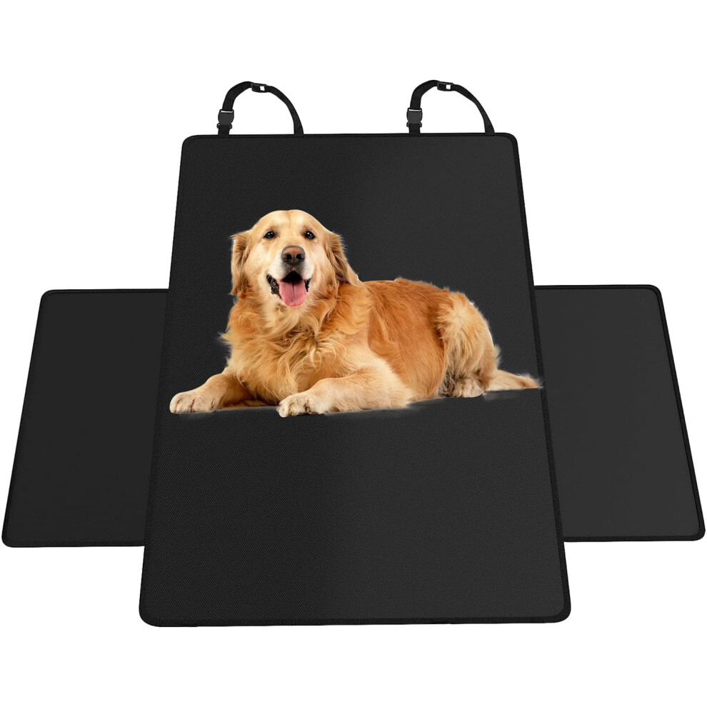 (pure black) Car Pet Seat Cover Back Seat | Dog Hammock Heavy Duty Backseat Protector | Anti-Slip Foldable Pet Trucks Protector, Resists Dirt, Hair for Outdoor Use