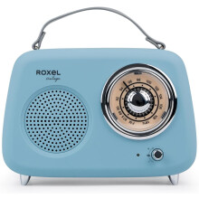 (Blue) FM Radio Party Wireless Speaker - MP3, BT, AUX