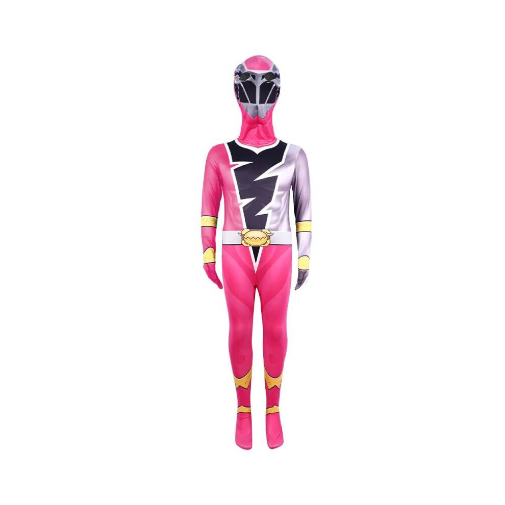 (Pink, 150) Morphin Power Mighty Rangers Costume Cosplay Dress Jumpsuit Party