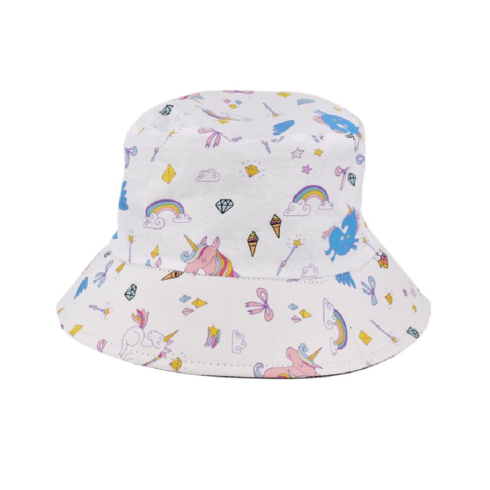 Childrens Unicorn Print Reversible Bucket Hat 54Cm