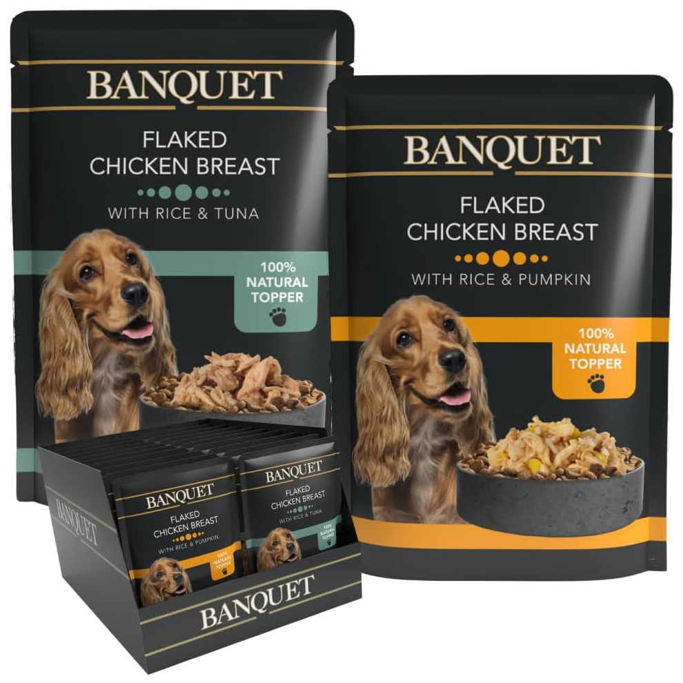 Hilife Banquet Adult Wet Dog Food, Flaked Chicken Breast With Rice & Tuna / Flaked Chicken Breast With Rice & Pumpkin,