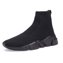 Santiro Herren Sneakers Leichtgewicht Hohe Oberteile Atmungsaktive Strümpfe Sport Schuhe Schwarz 8 US