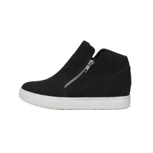 CUSHIONAIRE Kvinnors Hart Dold Klack Sneaker +Bred Bredd Tillgänglig, Svart, 8 W