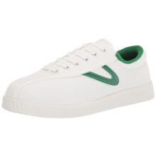 TRETORN womens Women's Lace-up Nyliteplus Canvas Sneakers Women s Lace Up Casual Tennis Shoes Classic Vintage Style, White/Green, 8.5 US