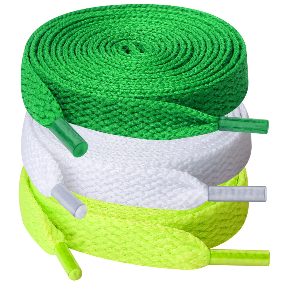 Upugo 3 Paia Di Lacci, Lacci Piatti Larghi 8 Mm Per Scarpe Da Ginnastica, Corsa, Adulti-image