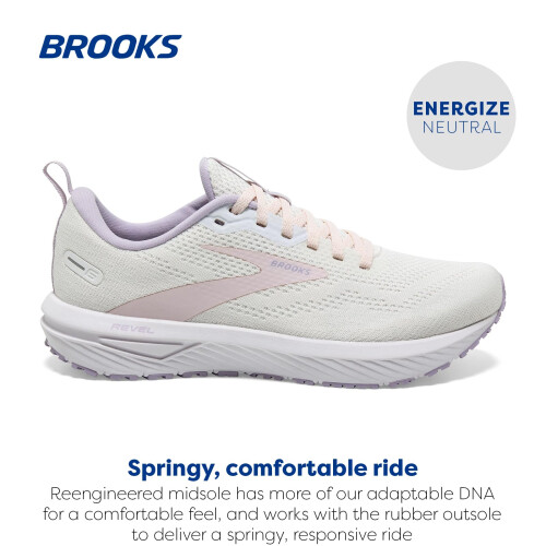 Brooks Brooks Γυναικεία Παπούτσια Τρεξίματος Revel 6 - Marshmallow/Roza/Mor 1