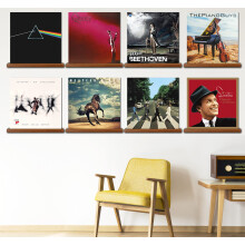 LABEND HOME Record Shelves Set of 8 - Vinyl Shelf - Records Display - Record Frame Ledge - Lp Albums Storage Wall Mount - Album Holder Organizer and S