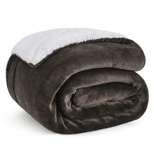 Bedsure Sherpa Fleece Throw Blanket for Couch - Thick and Warm Blankets for Winter Soft and Fuzzy Throw Blanket for Sofa Brown 50x60 Inches