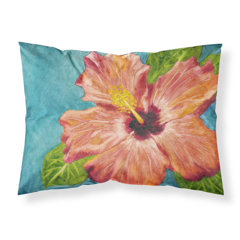 Taie d'oreiller standard en tissu corail Hibiscus de Caroline's Treasures par Malenda Trick TMTR0316PILLOWCASE Multicolore