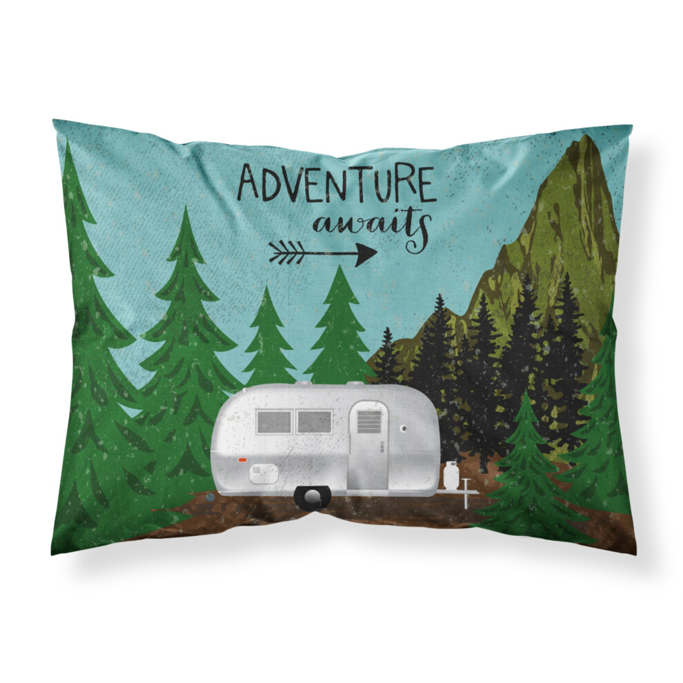 Taie d'oreiller standard en tissu Airstream Camper Adventure Awaits