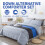 Andency Stripe Comforter Set Full Size (79x90 Inch)  3 Pieces Gray and Blue Patchwork Striped Comforter  Soft Microfiber Down Alternative Comforter Be 4