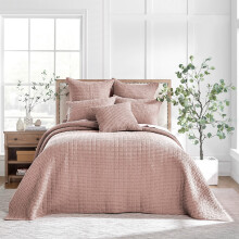 Levtex Home - Mills Waffle - Set de paturi cu doua paturi - Waffle Blush Cotton - Dimensiune de pat (84 x 104in) Dimensiune de ?am (26 x 20in)