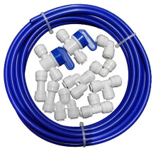 Malida 1/4 inch O.D. Length 32.8ft(10 meters) RO Water Tubing Hose Pipe for RO Water purifiers System + 1/4 O.D quick connector 10pcs