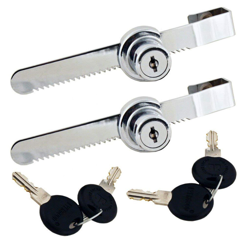 Wooch Sliding Glass Door Ratchet Lock With Chrome Finish Keyed Alike Showcase Display - 2 Pack 762021962315
