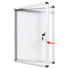 Swansea Enclosed Bulletin Board Magnetic Dry Erase Noticeboard Lockable Display Boards White with Aluminium Frame 26x20inch4xA4