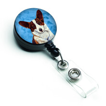 """"Caroline's Treasures Blue Corgi Retractable Badge Reel Multicolor (LH9378BUBR)""""