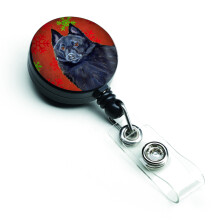 """"Caroline's Treasures Schipperke Red & Green Snowflakes Christmas Retractable Badge Reel Multicolor (LH9339BR)""""