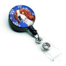 """"Caroline's Treasures Beagle Winter Snowflakes Holiday Retractable Badge Reel Multicolor (SC9369BR)""""