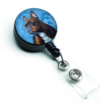 """"Caroline's Treasures Blue French Bulldog Retractable Badge Reel Multicolor (LH9385BUBR)""""