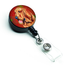 """"Caroline's Treasures Bloodhound Red & Green Snowflakes Christmas Retractable Badge Reel Multicolor (LH9331BR)""""