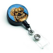 """"Caroline's Treasures Blue Tibetan Spaniel Retractable Badge Reel Multicolor (LH9394BUBR)""""
