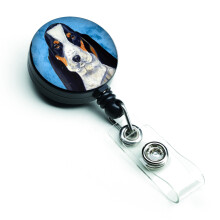 """"Caroline's Treasures Blue Basset Hound Retractable Badge Reel Multicolor (LH9374BUBR)""""