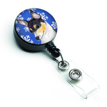 """"Caroline's Treasures Chihuahua Winter Snowflakes Holiday Retractable Badge Reel Multicolor (SS4656BR)""""