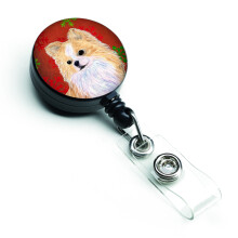 """"Caroline's Treasures Chihuahua Red & Green Snowflakes Christmas Retractable Badge Reel Multicolor (SS4680BR)""""