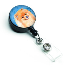""""Caroline's Treasures Blue Pomeranian Retractable Badge Reel Multicolor (LH9395BUBR)""""