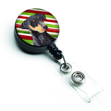 """"Caroline's Treasures Doberman Candy Cane Holiday Christmas Retractable Badge Reel Multicolor (SC9337BR)""""