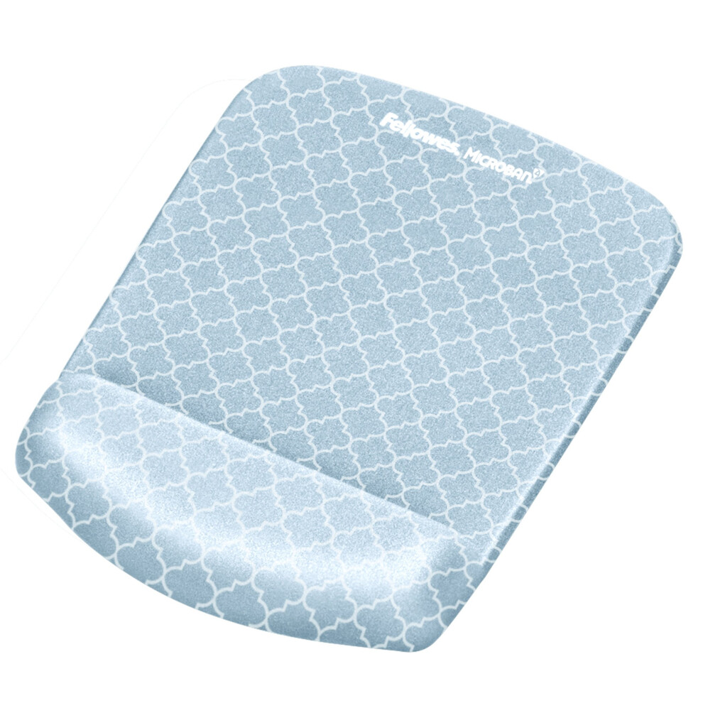 Fellowes PlushTouch Mouse Pad/Wrist Rest with FoamFusion Technology  Gray Lattice (9549701)