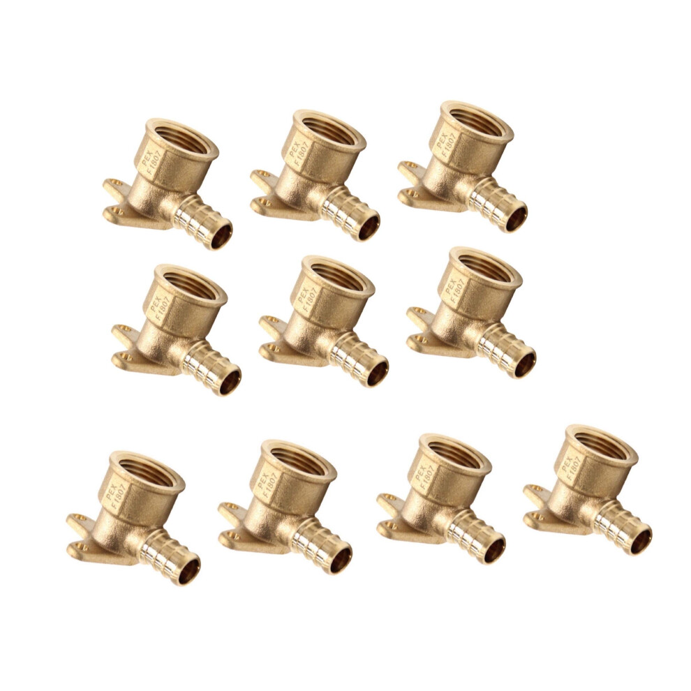 (Pack Of 10) Efield Pex Drop-Ear Elbow Brass Crimp Fitting 12 Inch X 12 Inch Female Npt, Astm F1807 651074170238