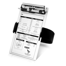 Pilote de depart de destination Kneeboard - planche d'ecriture de pilote en aluminium - Botier de genou de 5,5 x 8 pouces - Clip metallique et s