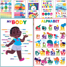 Youngever 12 Pack Laminerede uddannelsesm?ssige f?rskoleplakater til sm?b?rn og b?rn, der l?rer plakater Klasseplakater Undervisninger af plakate