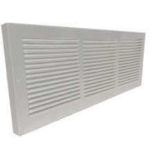 Grelha de Retorno de Base Branco com Retorno de 7/8" (18" x 6" Abertura/ 19.25" x 7.25" Total)