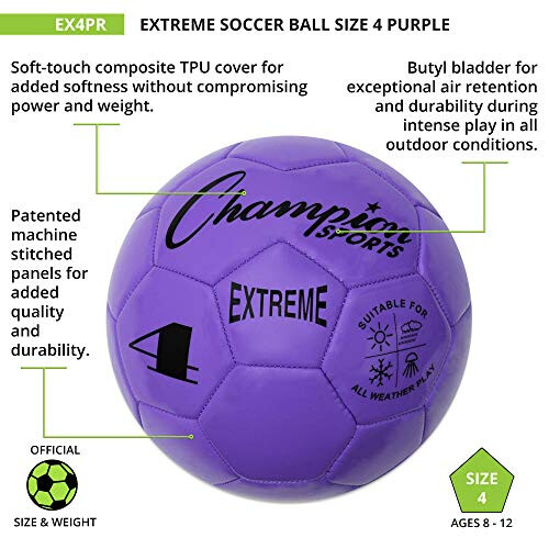 Champion Sports Champion Sports Extreme Σειρά Ποδόσφαιρο, Μέγεθος 4 - Νεανική Λίγκα, Όλες οι Καιρικές Συνθήκες 2
