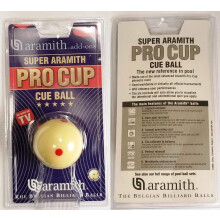 Biliardov gula Aramith 2-1/4"""" tandardnej velkosti: Super Pro Cup bielov gula so 6 cerven mi bodkami
