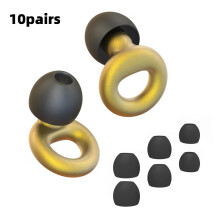 (10pairs Golden) Quiet Ear Plugs for Noise Reduction Super Soft Reusable for Sleep Swim Work