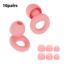 (10pairs Pink) Quiet Ear Plugs for Noise Reduction Super Soft Reusable for Sleep Swim Work