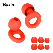 (10pairs Red) Quiet Ear Plugs for Noise Reduction Super Soft Reusable for Sleep Swim Work