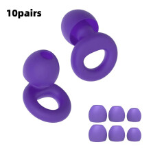 (10pairs Purple) Quiet Ear Plugs for Noise Reduction Super Soft Reusable for Sleep Swim Work