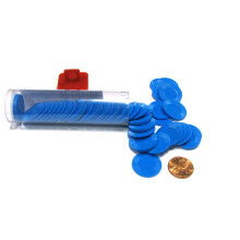 Koplow -speluppsttning av 50 7/8 """" Easy Stacking Plastic Mini Playing Poker Chips - Blue