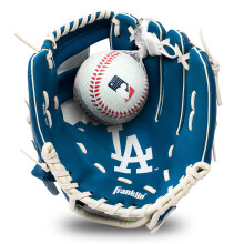 Gant de Baseball et Balle Franklin Sports MLB pour Enfants - Gant et Balle LA Dodgers - Idéal Premier Gant Enfant - 9,5", Taille Unique