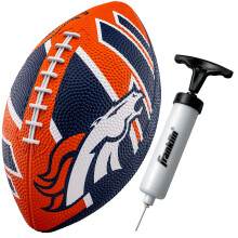 Franklin Sports NFL Denver Broncos Ballon de Football - Mini 8,5" en Caoutchouc - Parfait pour Enfants - Logos et Couleurs d'Équipe!