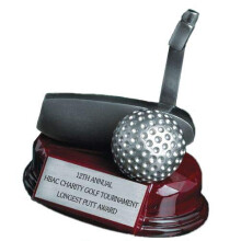 Testreszabott golftrfea dj  szemlyre szabott fmlemez mellkelve  golfverseny trfei  5 hvelyk magas (Putter)