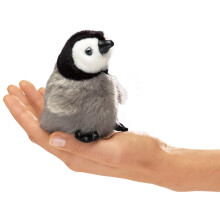 Folkmanis Mini Emperor Penguin Baby Finger Puppet Gray-blue 1 EA