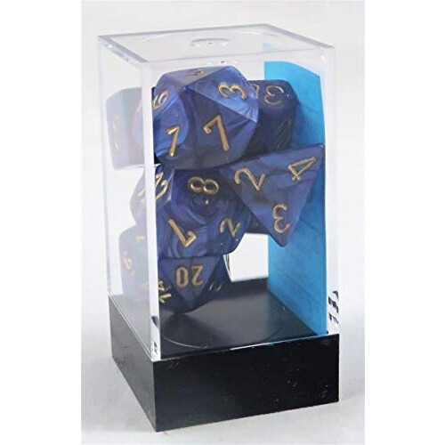 Set ?a???? Chessex Polyhedral 7 te?a???? ?e s??d?? S?a?a?a?? - Royal Blue ?e ???s? CHX 27427 1