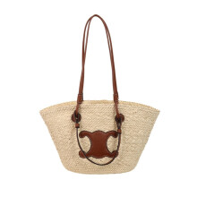 Hand-woven one-shoulder tote bag